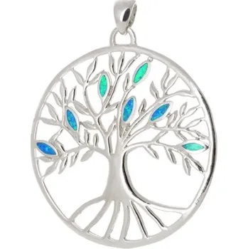 Šperk Stříbrný přívěšek strom života s opály STRZ0789F + dárek zdarma