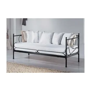 Postel Nábytek ATIKA s.r.o. Kovový otoman AMÁLIE Povrchová úprava: černá, Rozměr: 90 x 200 cm