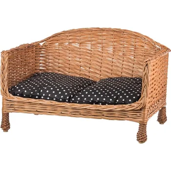 Pelíšek pro psa ČistéDřevo Proutěný pelíšek na nožkách 65 x 40 cm přírodní