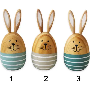 Velikonoční dekorace Zajíc dřevo 11cm mix (539646)