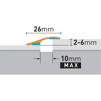 soklová lišta Nalepovací přechodová lišta Arbiton PRO26 0,93 m - Kartáčovaná stříbrná