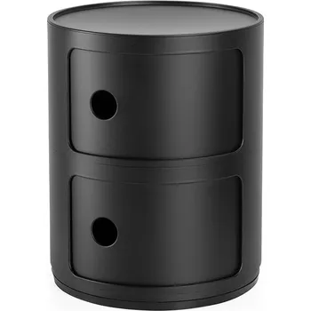 Úložný box Stolek s úložným prostorem Componibili 4986, matný, 2 úložné díly, více barev - Kartell Barva: černá