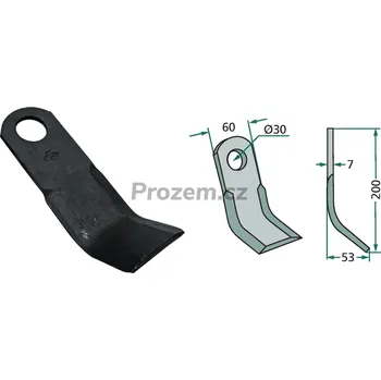 Mulčovací Y-nůž pro Agromet, Saphir, 200/7/30 mm