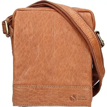 Pánská aktovka Pánská kožená taška přes rameno SendiDesign Eduardo - světle hnědá