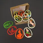 AMADEA Sada dřevěných velikonočních ozdob - barevná vajíčka 10 ks