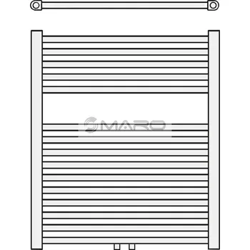 Radiátor Smart10 Roll Radiátor trubkový rovný se středovým připojením 695 x 450 mm, 281 W, bílý (doporučená topná tyč 300 W), ROLL M 0695-0450-01