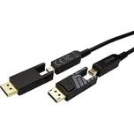 Lindy DisplayPort aktivní optický kabel v.1.4 (HBR3, 8K@30Hz), miniDP(M) - miniDP(M) + redukce na DP, 100m (38486) - 14.43.1020