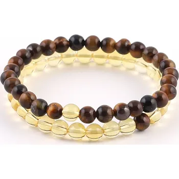 Souprava šperků Sada narámků tygří oko a citrín