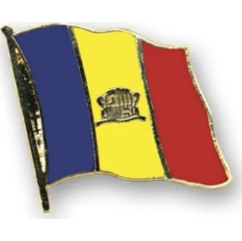 Odznak (pins) 20mm vlajka Andorra - barevný