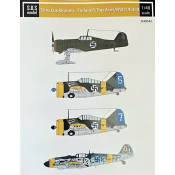 Plastikový model S.B.S model 1/48 Decal Finland's Top Aces WWII E. Luukkanen
