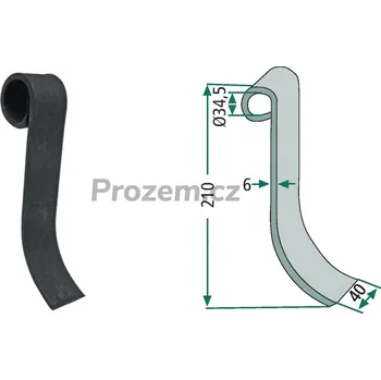 Mulčovací nůž pro Agromet, 210/6/34,5 mm