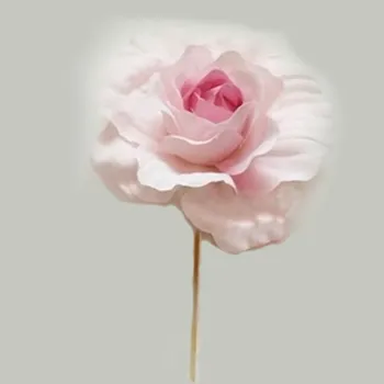 umělá květina Růže zápich textil 16cm růžová (540369)