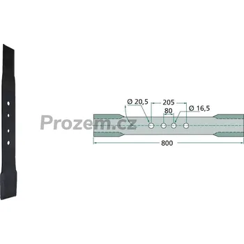 Pracovní nůž Mulčovací nůž přetočený pro Fischer, 800/8/16,5;20,5 mm