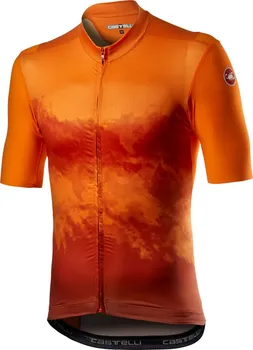 cyklistický dres Castelli Polvere s krátkým rukávem oranžový M