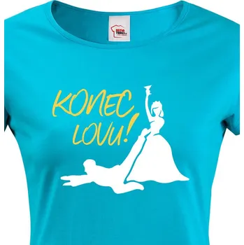 Dámské tričko Dámské tričko na rozloučenou se svobodou Konec lovu!, Barva Modrá, Velikost L, Canvas Dámské tričko s krátkým rukávem Bezvatriko.cz 1004