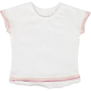 Dívčí tričko Bílé tričko s lemováním pro holky Velikost: 98