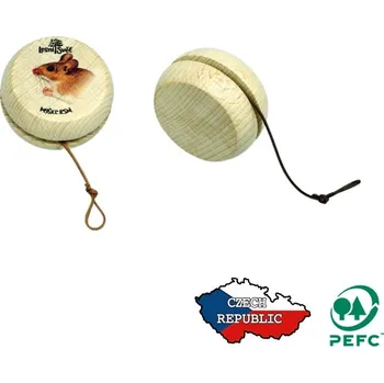 Dřevěná hračka Lesní svět Dřevěné JOJO Myšice (Dřevěná hra pro děti pro trénování zručnosti a motoriky. Dřevěná hračka Jojo Myšice z ekologicky certifikovaného dřeva PEFC od českého výrobce Lesní svět.)