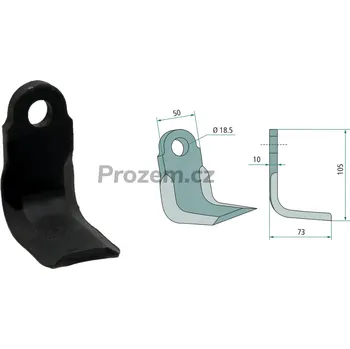 Pracovní nůž Úhlový nůž pro Palladino, 105/10/18,5 mm