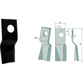 Pracovní nůž Mlátící nůž pro Agria, 74548, 170/6/30 mm