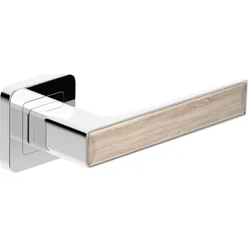 Dveřní kování Klika Deco - chrom - dekor dub sonoma (komplet 2ks)