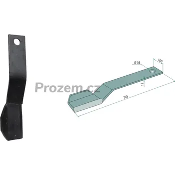Mulčovací nůž pravý pro Spearhead, 7770718, 765/12/38 mm