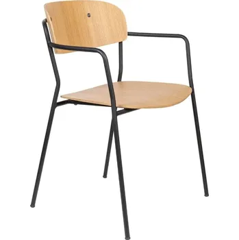 Jídelní židle White Label Dřevěná jídelní židle WLL Jolien s područkami