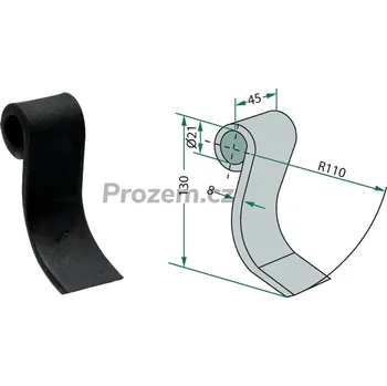 Mulčovací nůž pro Spearhead, 7770699, 21/45/45 mm