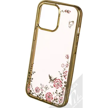 Pouzdro na mobilní telefon 1Mcz Diamond Flower TPU ochranný kryt pro Apple iPhone 13 Pro zlatá (gold)