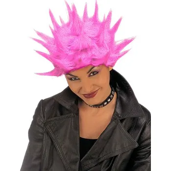 Karnevalová paruka Paruka Tekno růžová neonová
