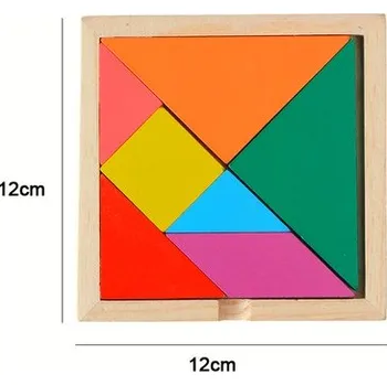 Dřevěná hračka Montessori dřevěné hračky - origami tangram Varianta: Origami tangram, duhové barvy