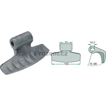 Kladivo Mulčovací kladivo pro Aedes / Pircher, Agricom, Cabe, Chabas, Fischer, HMF, Rotoram, S.C.A.I., Votex, 16,5/70/185 mm