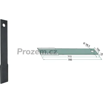 Mulčovací nůž rovný pro Schulte, H401040, 780/10/38,5 mm