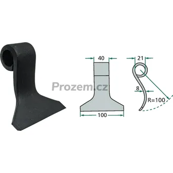 Mulčovací nůž pro Agrimaster, Agromec, 3000548, 21/40/100 mm