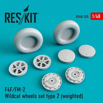 Plastikový model Reskit 1/48 F4F/FM-2 Wildcat wheels set type 2 (weighted)