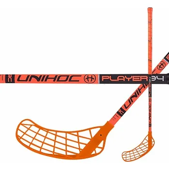 Florbal Unihoc Player 34 neon orange/black vel. 92cm (=102cm) levá kulatá (levá ruka dole)