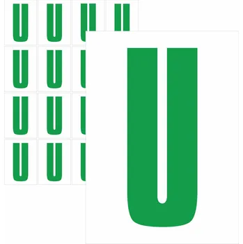 Speciální papír Písmena samolepící zelená U samolepící vinylová fólie velikost znaku 95 mm