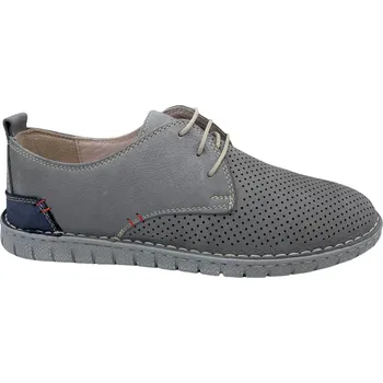 Pánské polobotky Pánské kožené polobotky Looke L0716 šedé Velikost: 41 (EU)