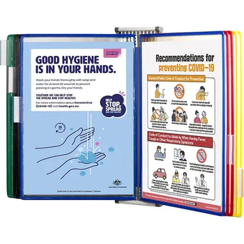 Kancelář Antimikrobiální nástěnný držák průhledných tabulek Tarifold