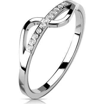 Prsten Ocelový prsten se zirkony