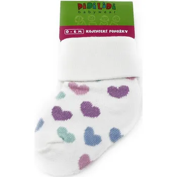Bílé kojenecké dívčí ponožky se vzorem Darell 0 - 6 měsíců