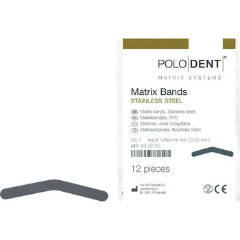 Polodent Matricové pásky Tofflemire - extra tenké č. 13, 0,035 mm, 12 ks