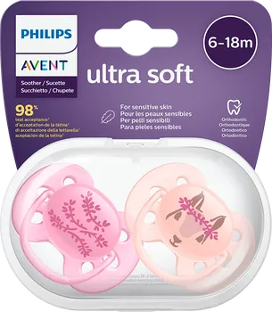 Philips Avent Ultra Soft Girl růžové/lila 2 ks 6-18 m