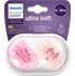 dudlíky Philips Avent Ultra Soft Girl růžové/lila 2 ks 6-18 m