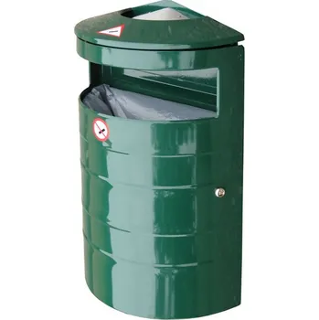 Venkovní odpadkový koš Kovový odpadkový koš s popelníkem S pozinkovanou vložkou S prolisy