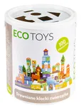 Eco Toys Dřevěné kostky v kyblíku 100…