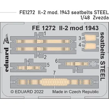 Plastikový model Eduard 1/48 Il-2 mod. 1943 seatbelts STEEL (ZVEZDA)
