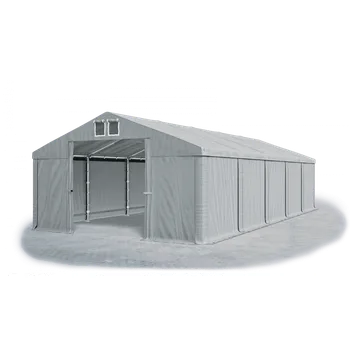 Zahradní stan Skladový stan 5x9x3m střecha PVC 580g/m2 boky PVC 500g/m2 konstrukce ZIMA Šedá Šedá Šedá