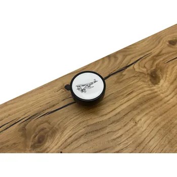 Nábytkové kování In-Design Nábytková knopka Bianco černá, motiv letadlo V33