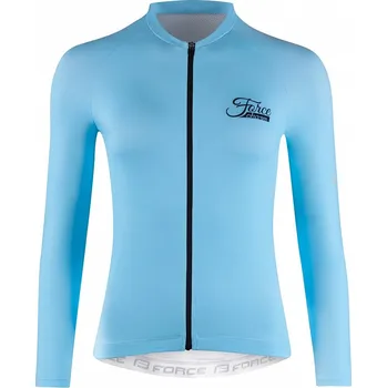 cyklistický dres dres FORCE CHARM LADY dlouhý rukáv, sv. modrý M