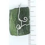 Přírodní vltavín ve stříbře , stříbrný přívěsek, 6,82 g